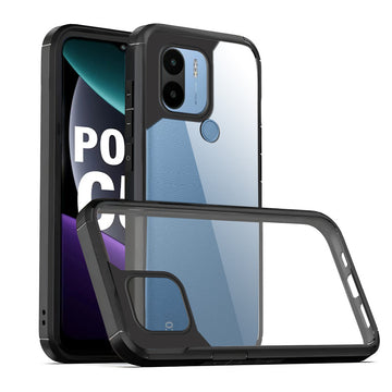 Silicone Frame Transparent Hard Back Cover for Poco C51