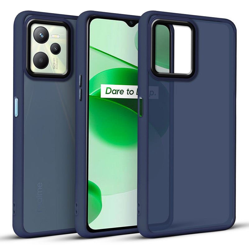 Translucent Matte with Shiny Camera Ring Back Cover for Realme C35