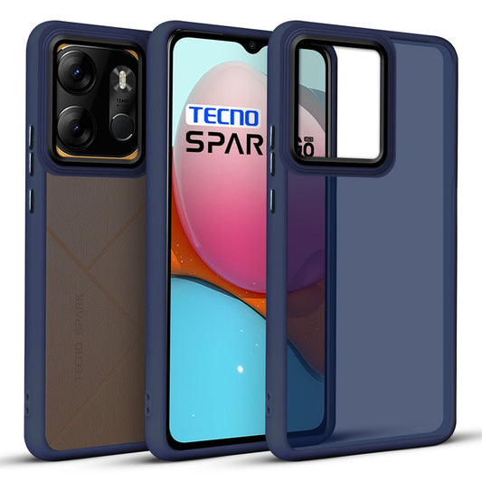 Translucent Matte with Shiny Camera Ring Back Cover for Tecno Spark Go 2023