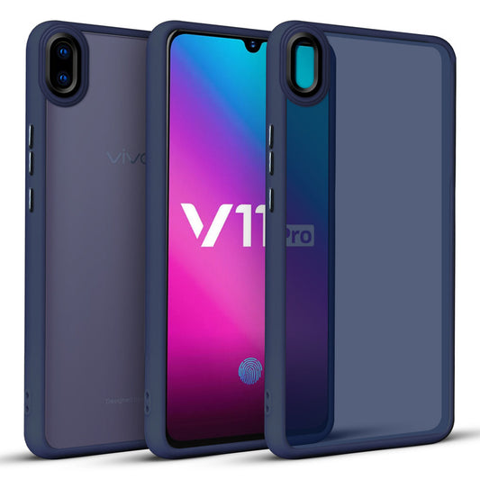 Translucent Matte with Shiny Camera Ring Back Cover for Vivo V11 Pro