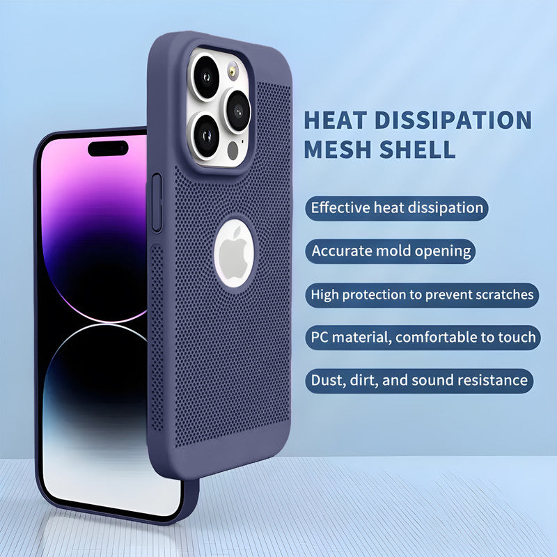 Ultra Slim Full Coverage Heat Sink Case with Honeycomb Mesh Back Cover For Apple iPhone 14 Pro