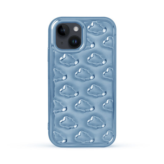 3D Cute Cloud Pattern Back Cover for Apple iPhone 15