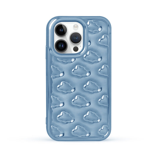 3D Cute Cloud Pattern Back Cover for Apple iPhone 15 Pro Max