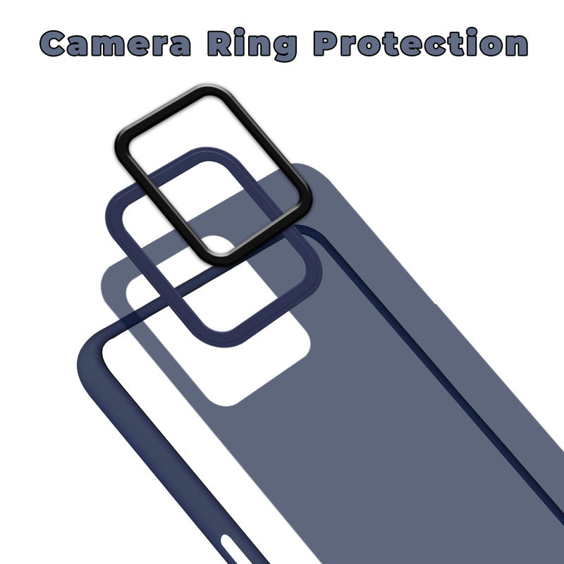 Translucent Matte with Shiny Camera Ring Back Cover for Realme C35
