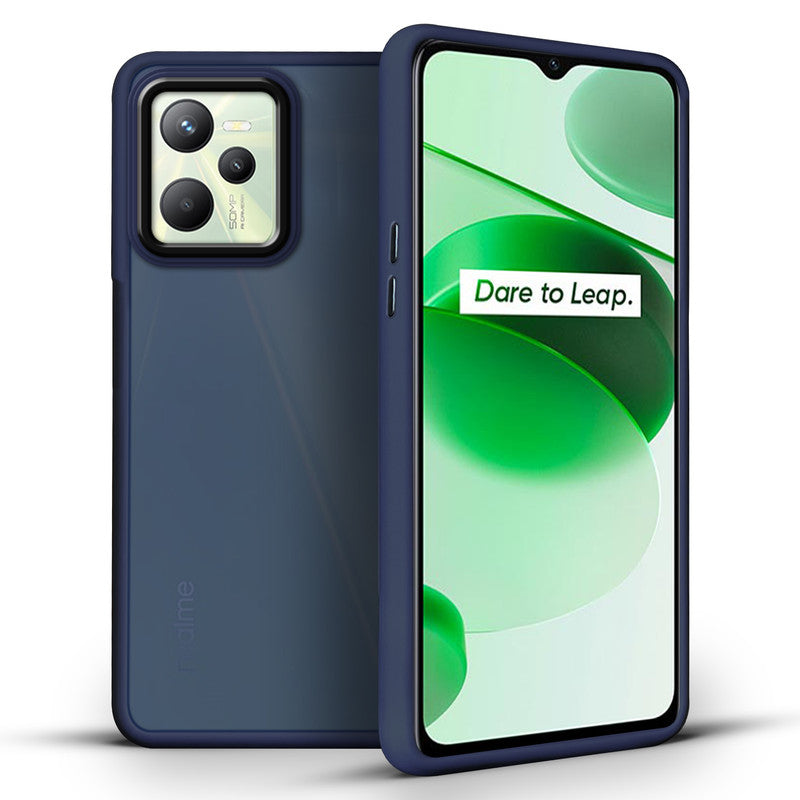 Translucent Matte with Shiny Camera Ring Back Cover for Realme C35