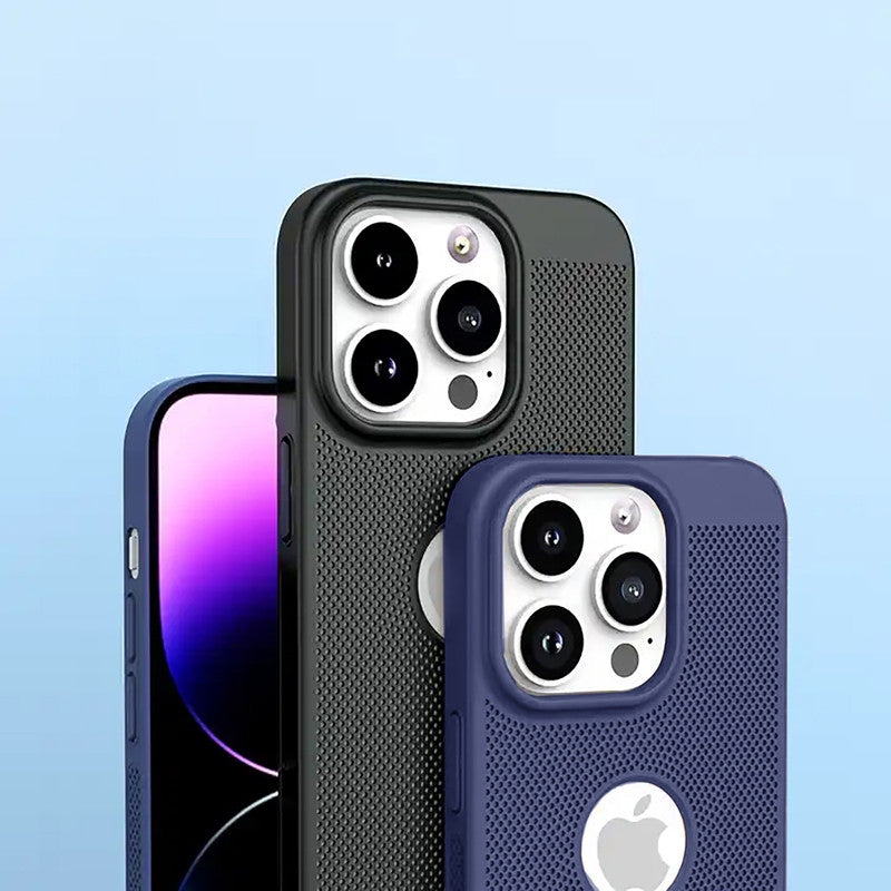 Ultra Slim Full Coverage Heat Sink Case with Honeycomb Mesh Back Cover For Apple iPhone 14 Pro