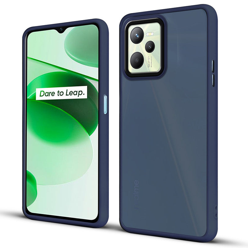 Translucent Matte with Shiny Camera Ring Back Cover for Realme C35