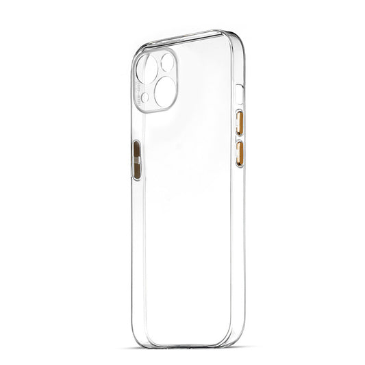 Transparent Back with Color Buttons Back Cover for Apple iPhone 13 Mini