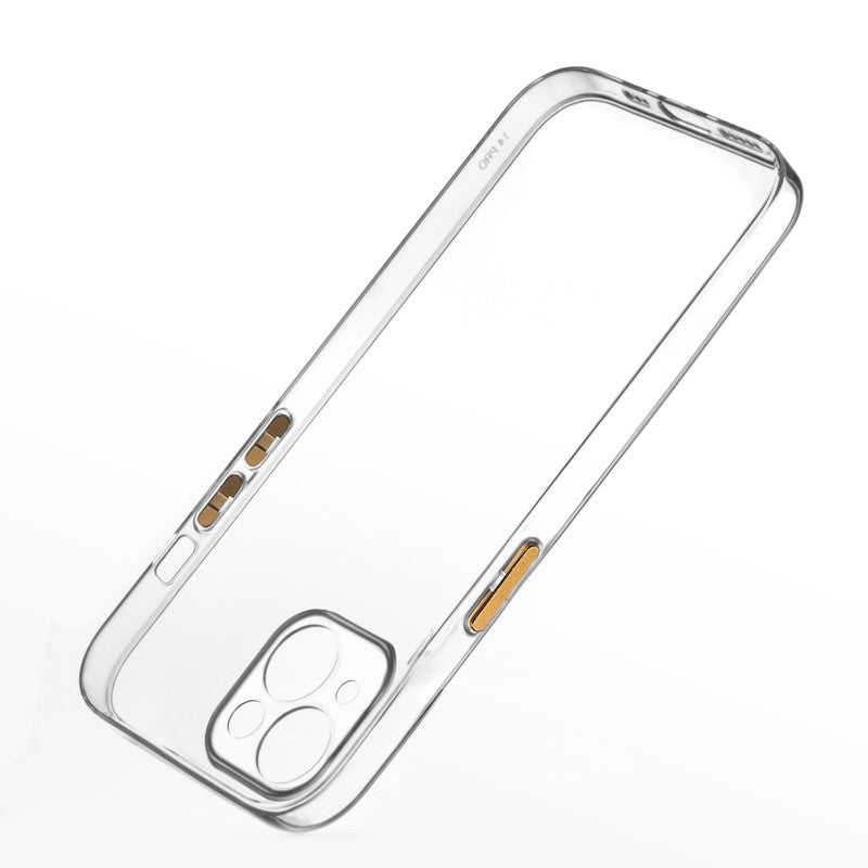 Transparent Back with Color Buttons Back Cover for Apple iPhone 13