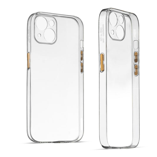 Transparent Back with Color Buttons Back Cover for Apple iPhone 13 Mini