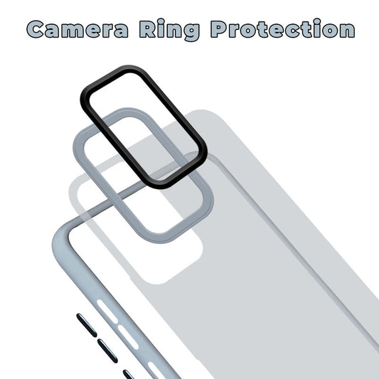 Translucent Matte with Shiny Camera Ring Back Cover for Vivo Y02s