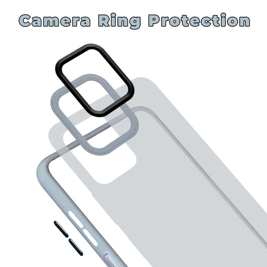 Translucent Matte with Shiny Camera Ring Back Cover for Vivo Y15S