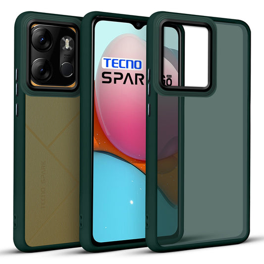 Translucent Matte with Shiny Camera Ring Back Cover for Tecno Spark Go 2023