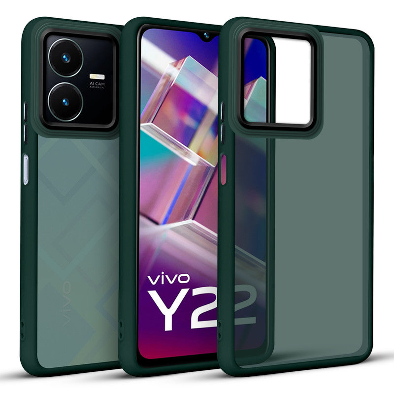 Translucent Matte with Shiny Camera Ring Back Cover for Vivo Y22