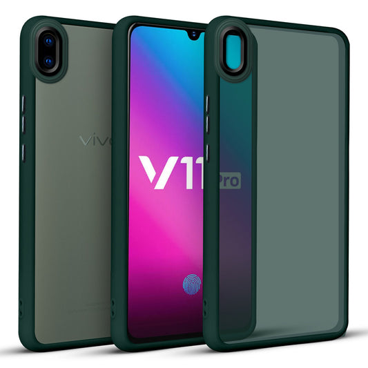 Translucent Matte with Shiny Camera Ring Back Cover for Vivo V11 Pro