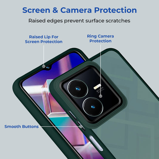 Translucent Matte with Shiny Camera Ring Back Cover for Vivo Y22