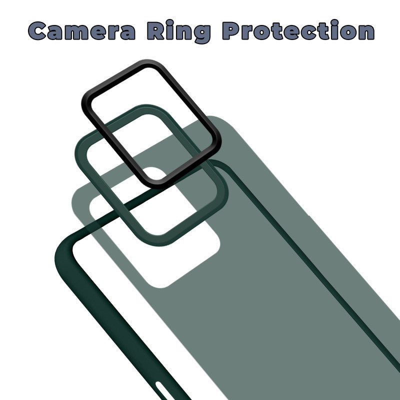 Translucent Matte with Shiny Camera Ring Back Cover for Realme C35