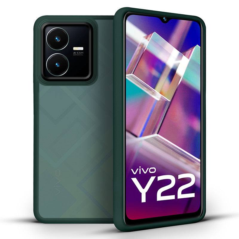 Translucent Matte with Shiny Camera Ring Back Cover for Vivo Y22