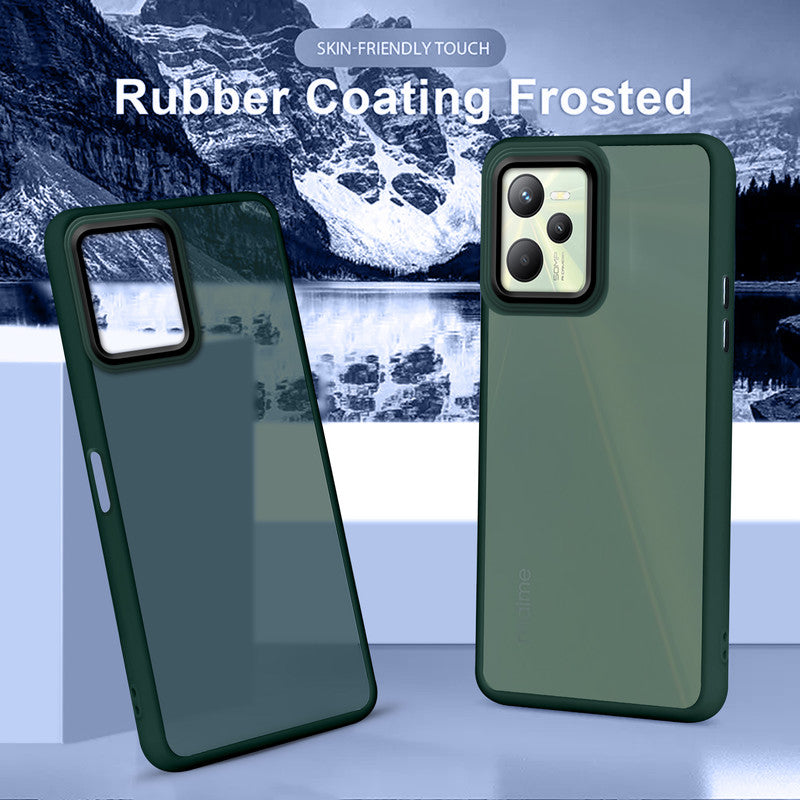 Translucent Matte with Shiny Camera Ring Back Cover for Realme C35