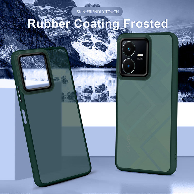 Translucent Matte with Shiny Camera Ring Back Cover for Vivo Y22