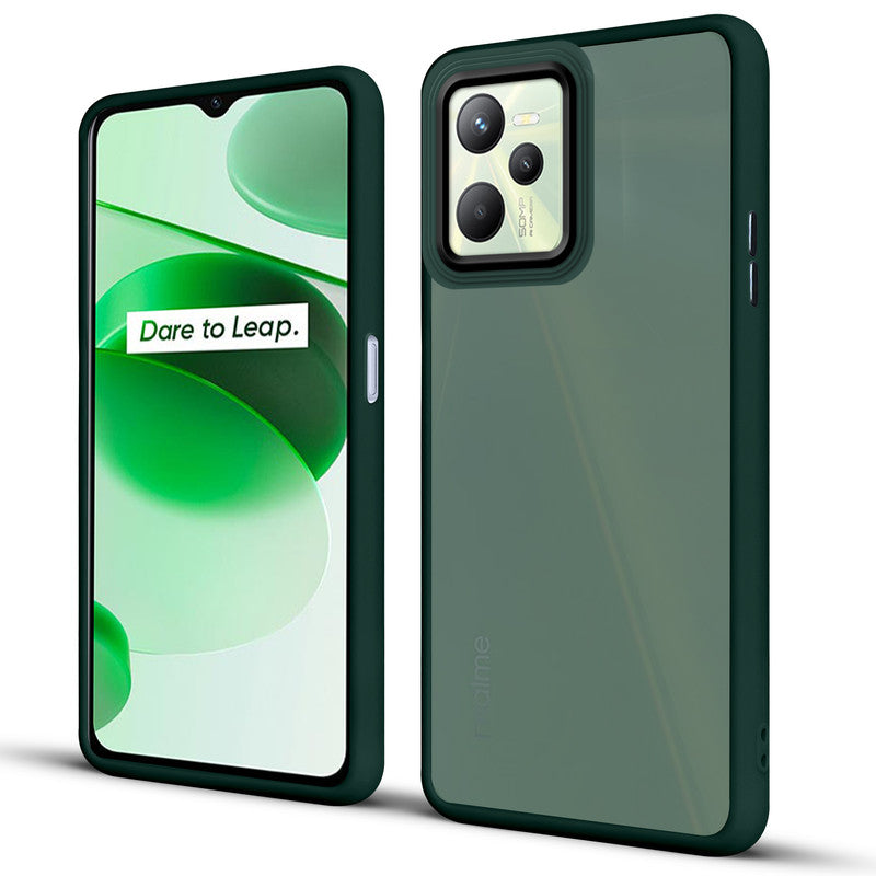 Translucent Matte with Shiny Camera Ring Back Cover for Realme C35