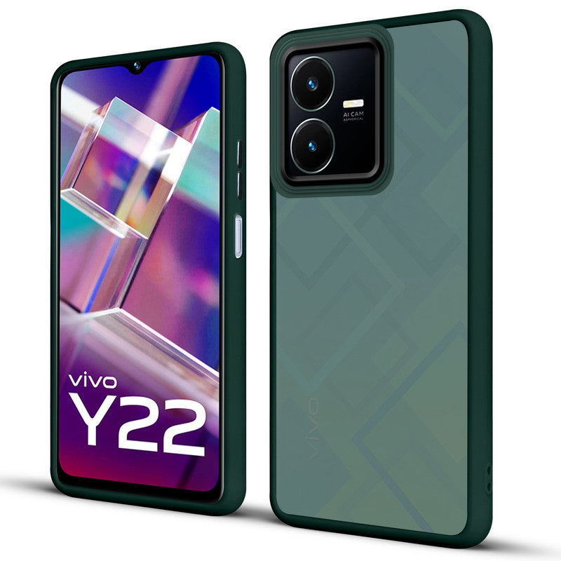 Translucent Matte with Shiny Camera Ring Back Cover for Vivo Y22