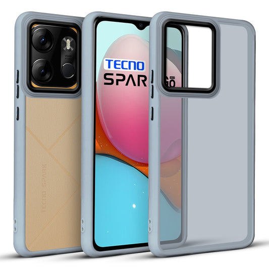 Translucent Matte with Shiny Camera Ring Back Cover for Tecno Spark Go 2023