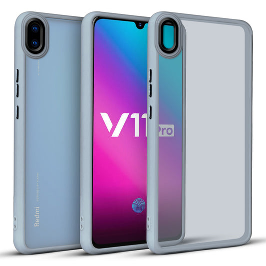 Translucent Matte with Shiny Camera Ring Back Cover for Vivo V11 Pro