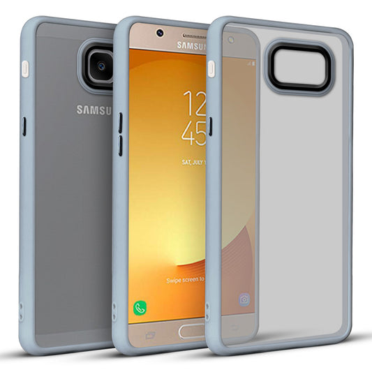 Translucent Matte with Shiny Camera Ring Back Cover for Samsung J7 Max