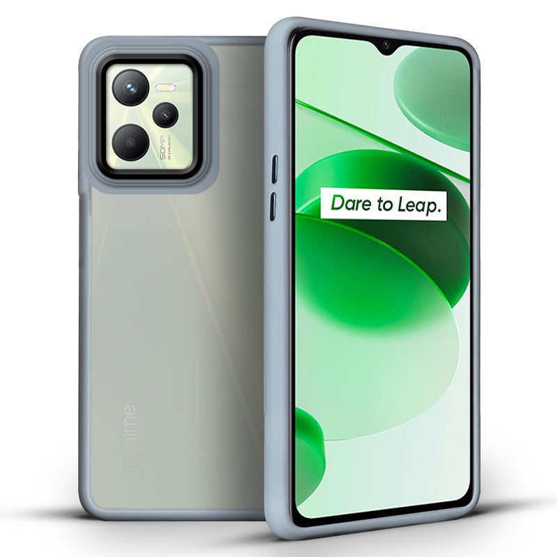 Translucent Matte with Shiny Camera Ring Back Cover for Realme C35