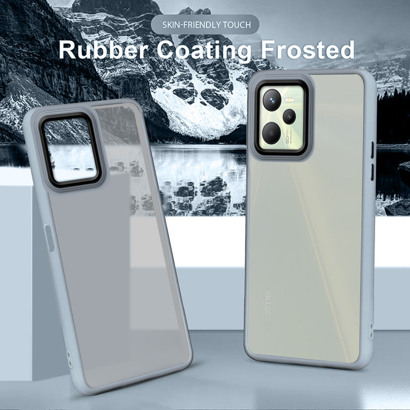 Translucent Matte with Shiny Camera Ring Back Cover for Realme C35