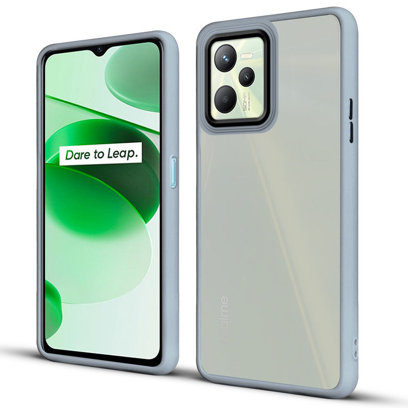 Translucent Matte with Shiny Camera Ring Back Cover for Realme C35