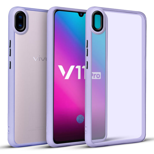 Translucent Matte with Shiny Camera Ring Back Cover for Vivo V11 Pro