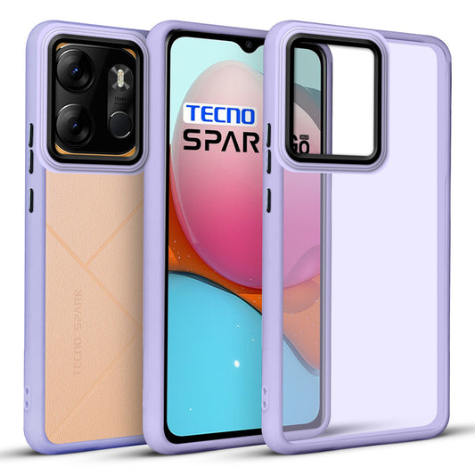 Translucent Matte with Shiny Camera Ring Back Cover for Tecno Spark Go 2023