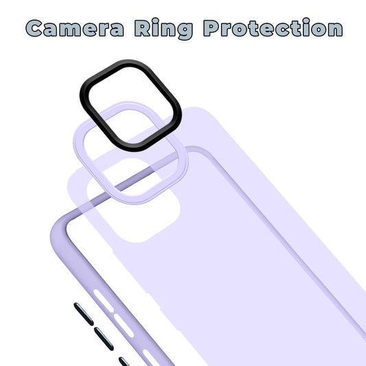 Translucent Matte with Shiny Camera Ring Back Cover for Samsung A03