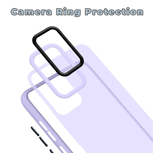 Translucent Matte with Shiny Camera Ring Back Cover for Vivo Y02s