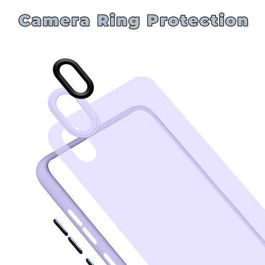 Translucent Matte with Shiny Camera Ring Back Cover for Vivo V11 Pro