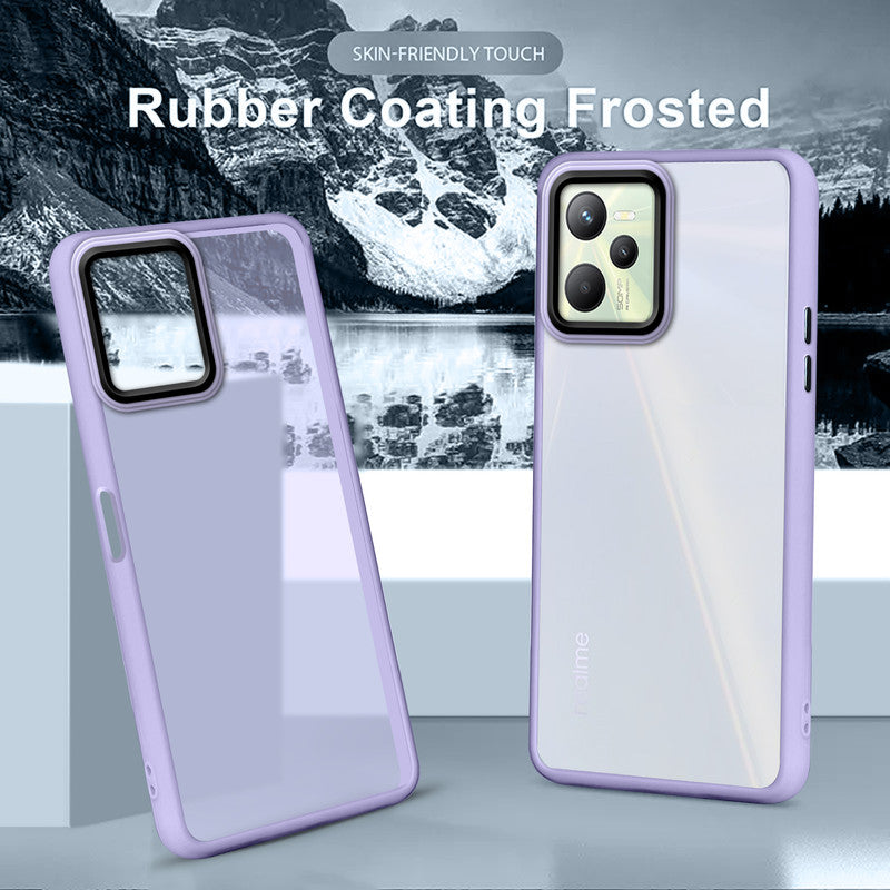Translucent Matte with Shiny Camera Ring Back Cover for Realme C35