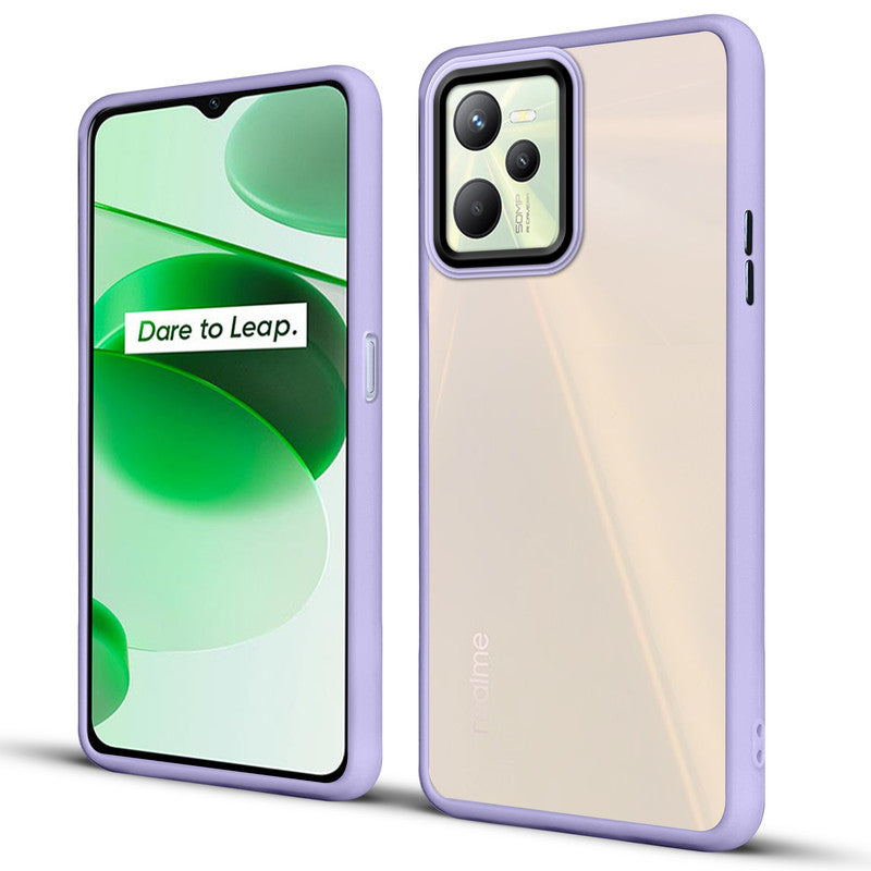 Translucent Matte with Shiny Camera Ring Back Cover for Realme C35