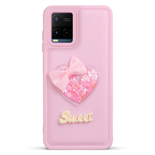 Bow Heart Cute Phone Back Cover for Vivo Y21