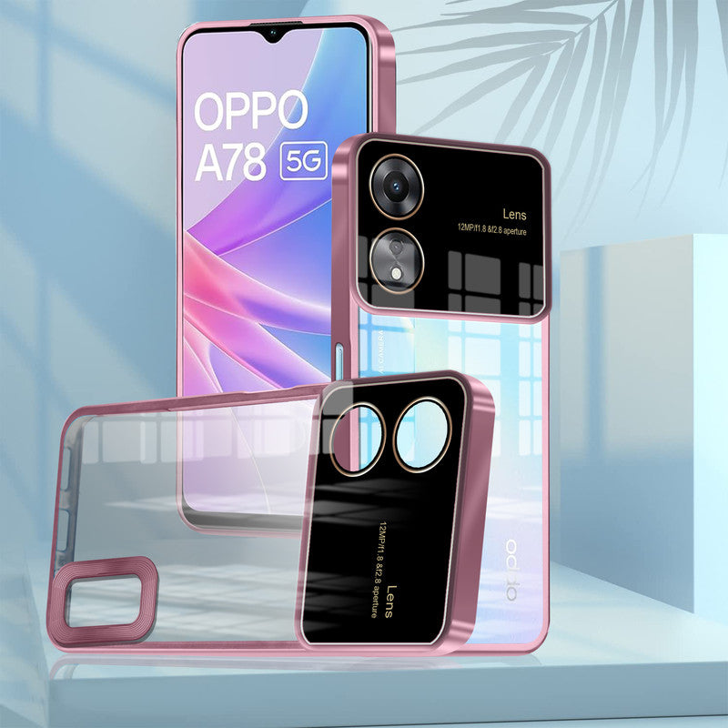 Transparent Camera Lens Protection Back Cover for Oppo A78 5G