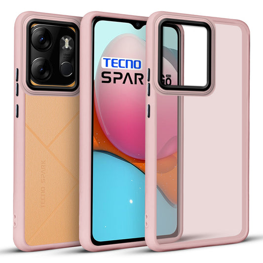 Translucent Matte with Shiny Camera Ring Back Cover for Tecno Spark Go 2023