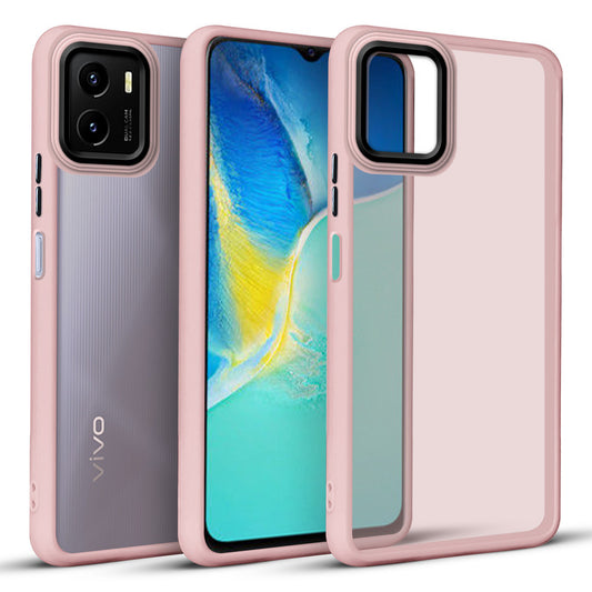 Translucent Matte with Shiny Camera Ring Back Cover for Vivo Y15S