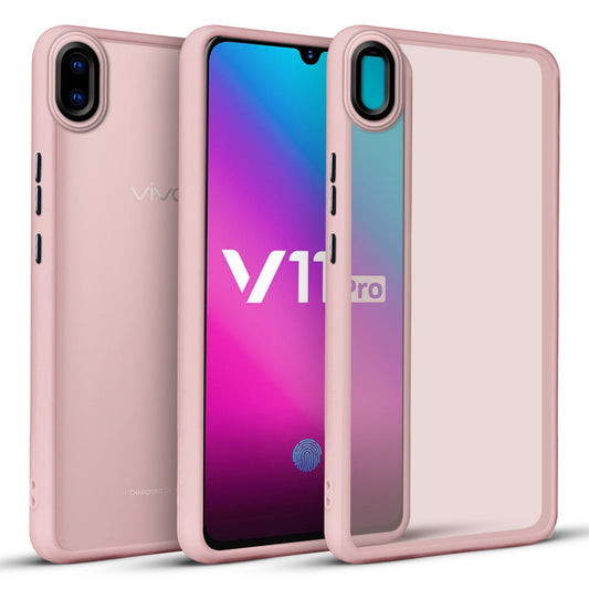 Translucent Matte with Shiny Camera Ring Back Cover for Vivo V11 Pro