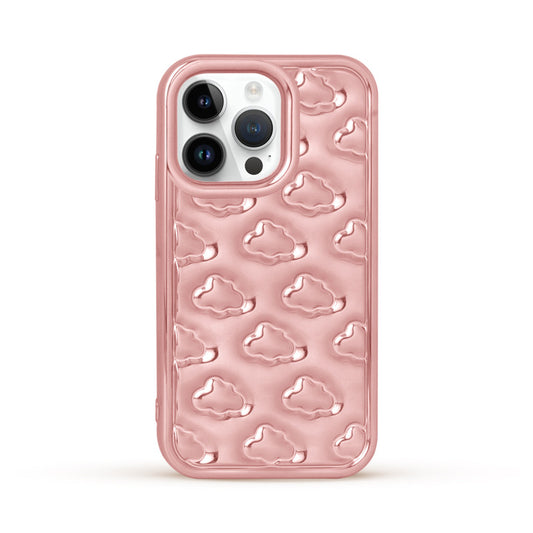 3D Cute Cloud Pattern Back Cover for Apple iPhone 15 Pro Max