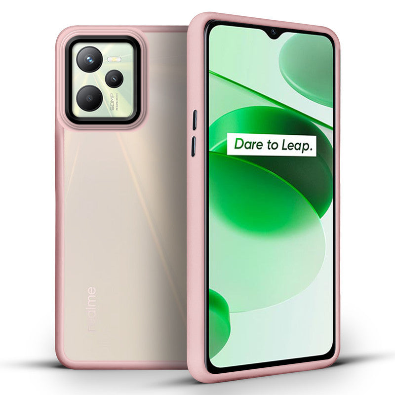 Translucent Matte with Shiny Camera Ring Back Cover for Realme C35