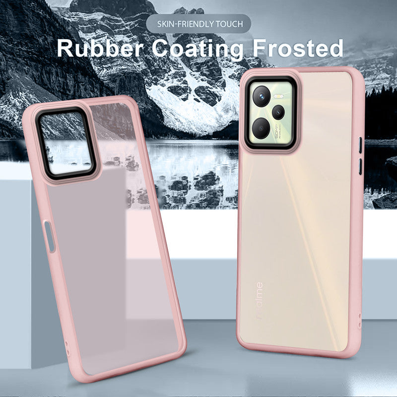 Translucent Matte with Shiny Camera Ring Back Cover for Realme C35