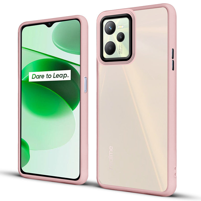 Translucent Matte with Shiny Camera Ring Back Cover for Realme C35