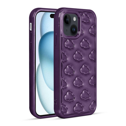 3D Cute Cloud Pattern Back Cover for Apple iPhone 15 Plus
