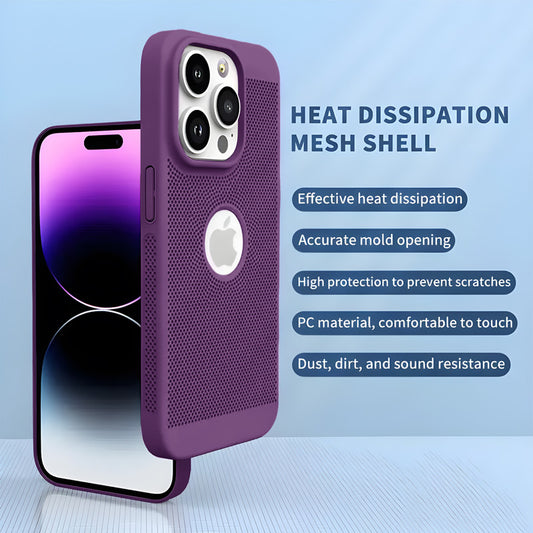 Ultra Slim Full Coverage Heat Sink Case with Honeycomb Mesh Back Cover For Apple iPhone 14 Pro